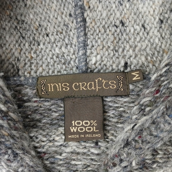 Inis Craft 100% Wool Made In Ireland Fullzip Hooded Sweater Jacket. Ladies M - Picture 2 of 6